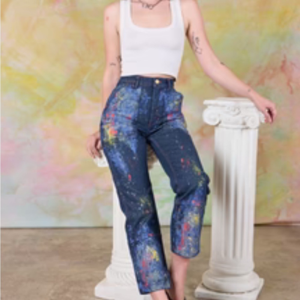 Big Bud Press Painted Carpenter Jeans Size Large